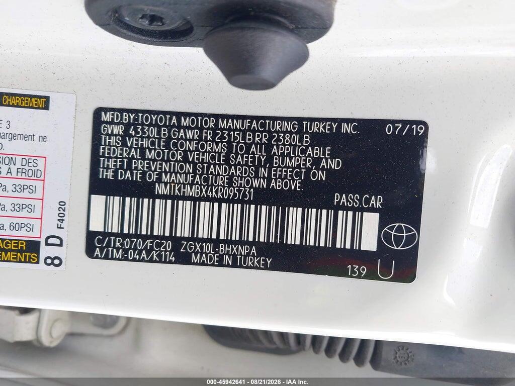 NMTKHMBX4KR095731 2019 TOYOTA C-HR photo no. 9