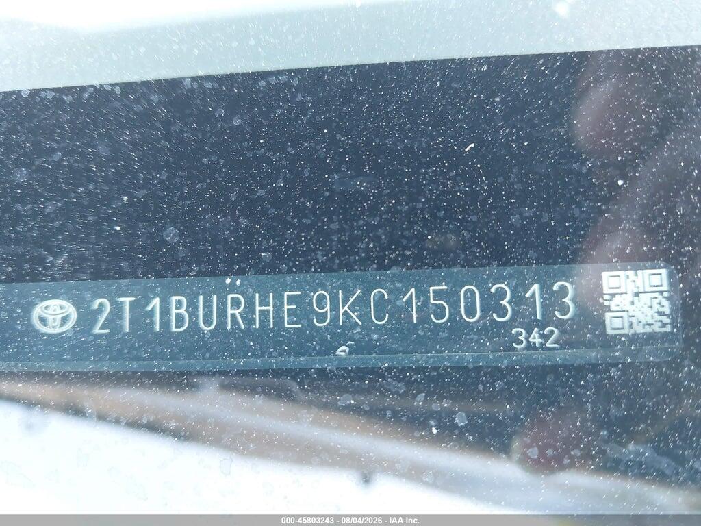 2T1BURHE9KC150313 2019 TOYOTA COROLLA photo no. 9