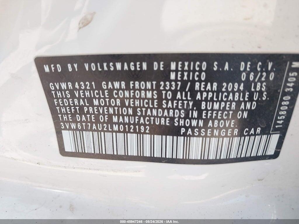 3VW6T7AU2LM012192 2020 VOLKSWAGEN GOLF GTI photo no. 9