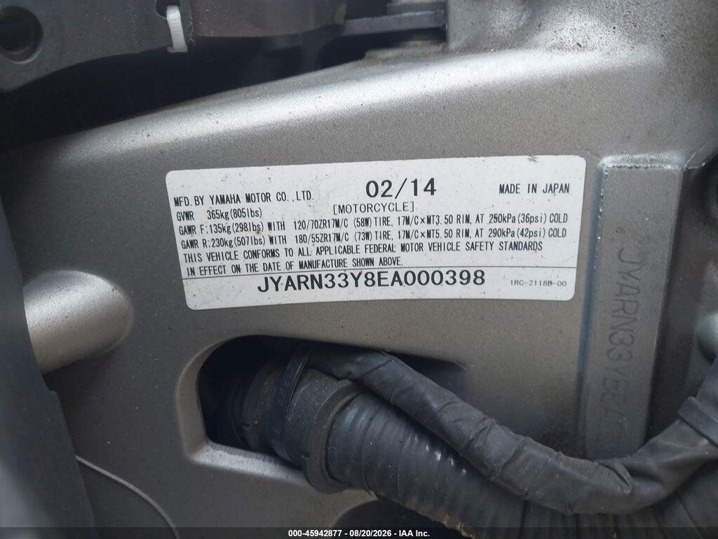 JYARN33Y8EA000398 2014 YAMAHA FZ09 photo no. 10