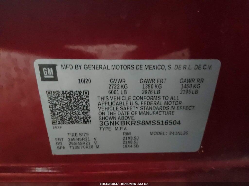 3GNKBKRS8MS516504 2021 CHEVROLET BLAZER photo no. 9
