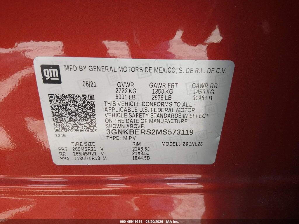 3GNKBERS2MS573119 2021 CHEVROLET BLAZER photo no. 9