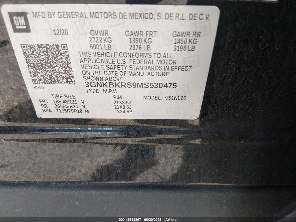 3GNKBKRS9MS530475 2021 CHEVROLET BLAZER photo no. 9