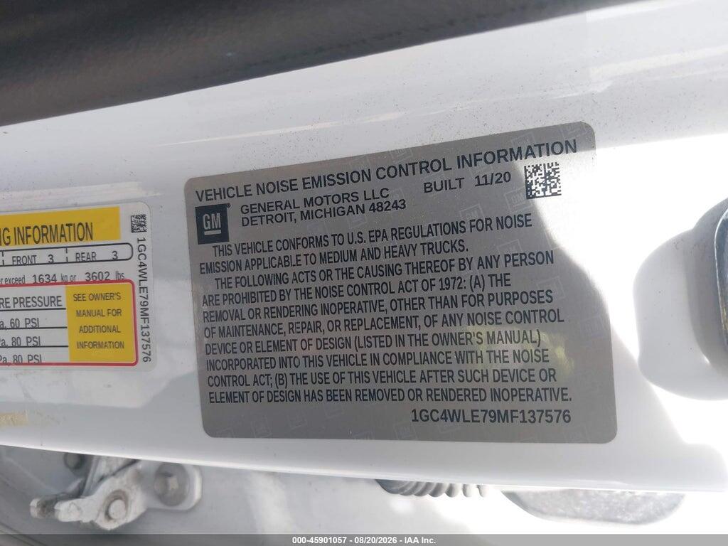 1GC4WLE79MF137576 2021 CHEVROLET SILVERADO 2500HD photo no. 9