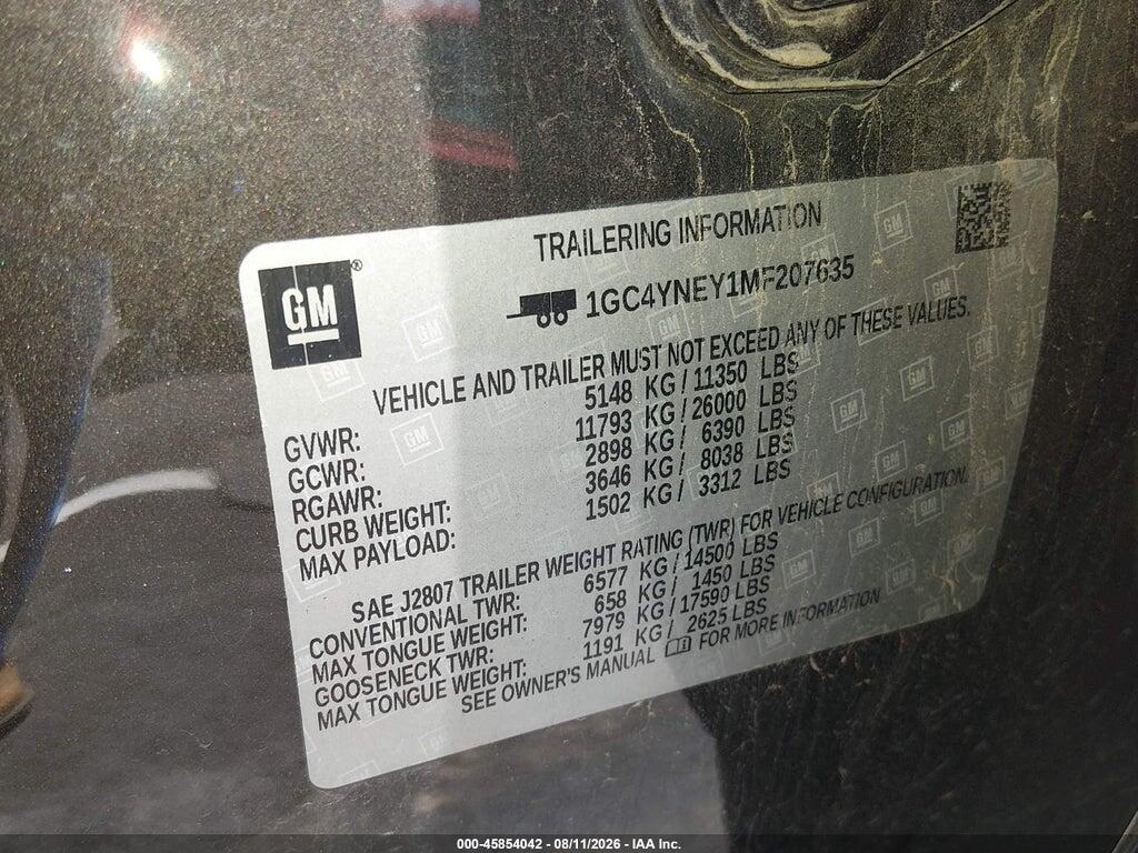 1GC4YNEY1MF207635 2021 CHEVROLET SILVERADO 2500HD photo no. 9