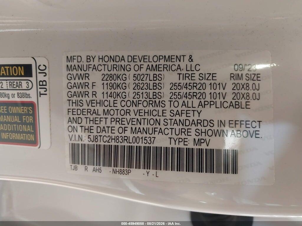 5J8TC2H83RL001537 2024 ACURA RDX photo no. 9