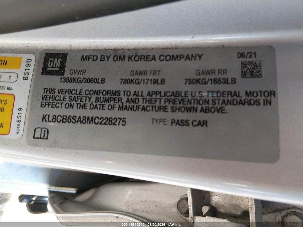 KL8CB6SA8MC228275 2021 CHEVROLET SPARK photo no. 9