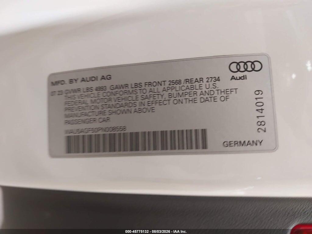 WAU5AGF50PN008558 2023 AUDI A5 CABRIOLET photo no. 9