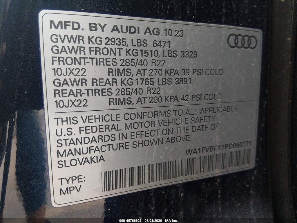 WA1FVBF17PD050771 2023 AUDI Q8 photo no. 9