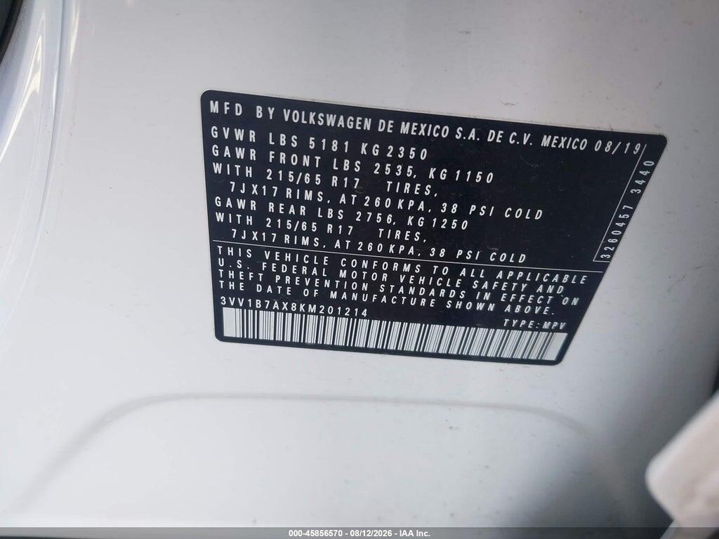 3VV1B7AX8KM201214 2019 VOLKSWAGEN TIGUAN photo no. 9