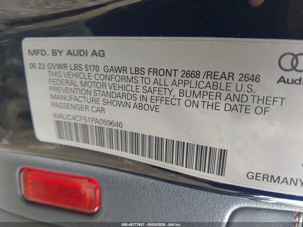 WAUC4CF51PA059646 2023 AUDI S5 SPORTBACK photo no. 9