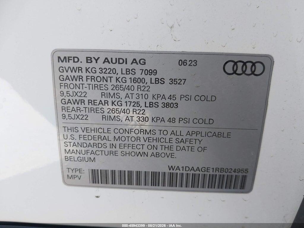 WA1DAAGE1RB024955 2024 AUDI Q8 E-TRON photo no. 9