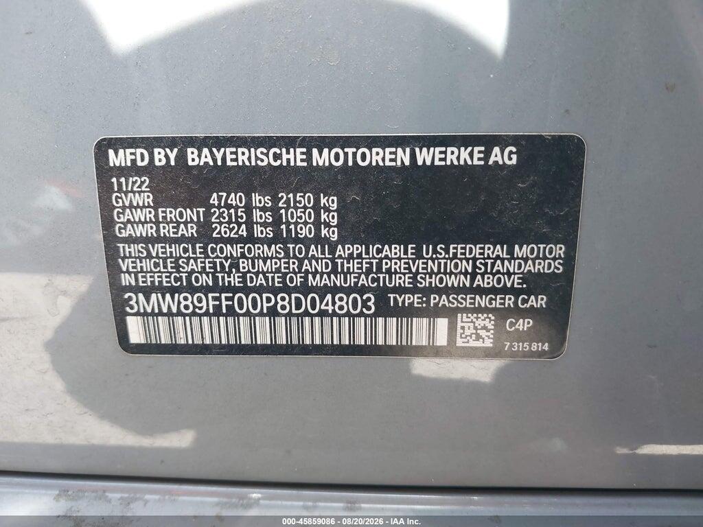 3MW89FF00P8D04803 2023 BMW 330I photo no. 9