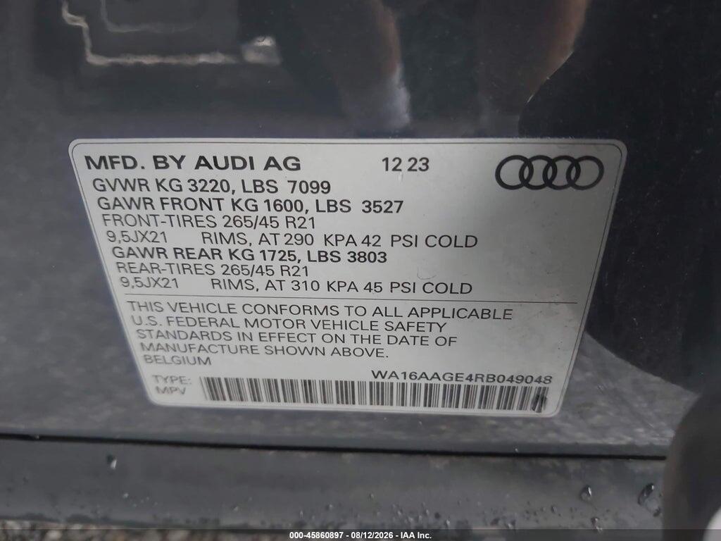WA16AAGE4RB049048 2024 AUDI Q8 E-TRON photo no. 9