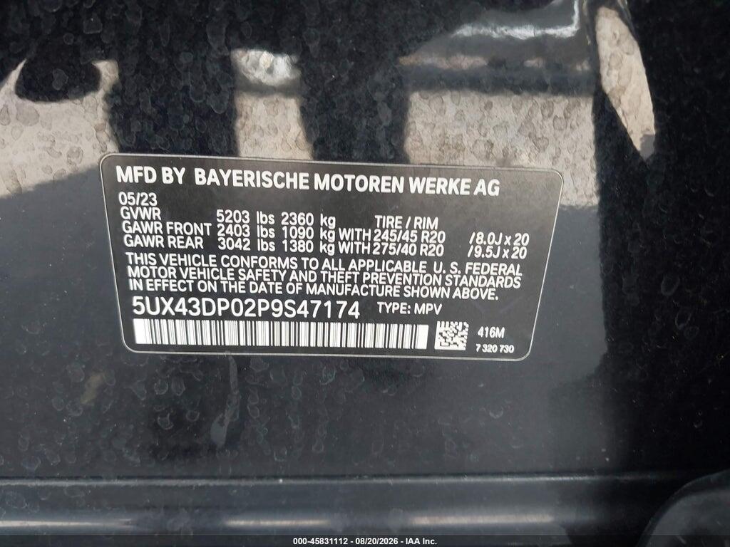 5UX43DP02P9S47174 2023 BMW X3 photo no. 9
