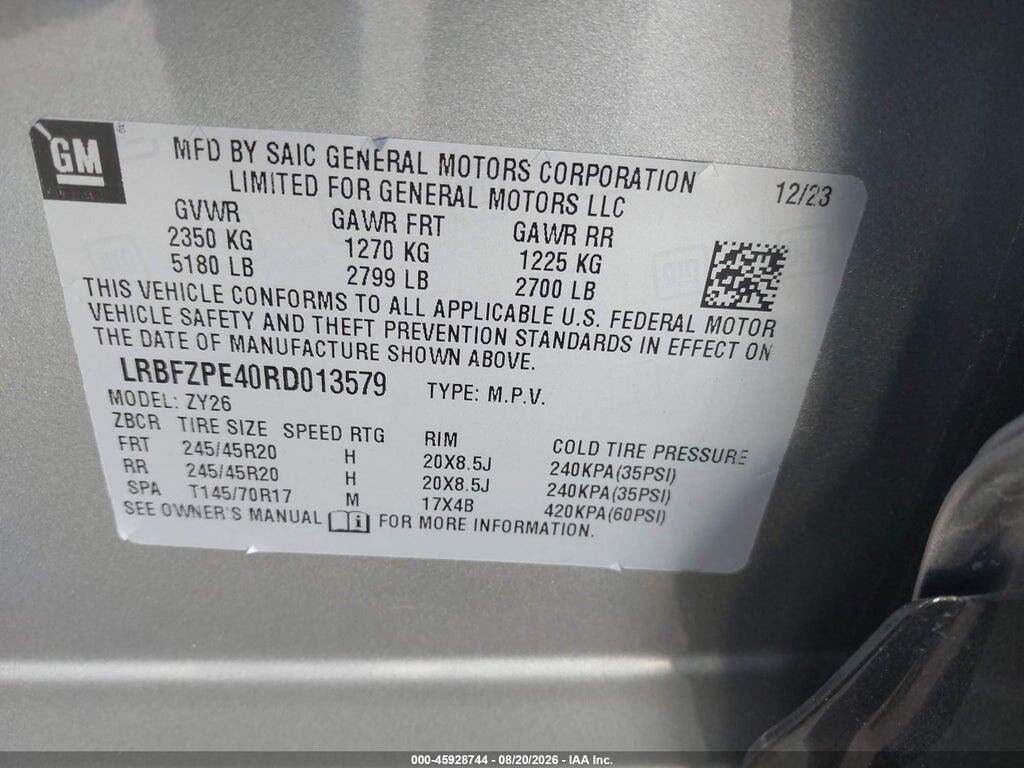 LRBFZPE40RD013579 2024 BUICK ENVISION photo no. 9