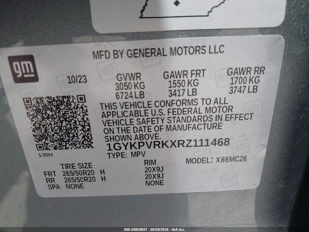 1GYKPVRKXRZ111468 2024 CADILLAC LYRIQ photo no. 9