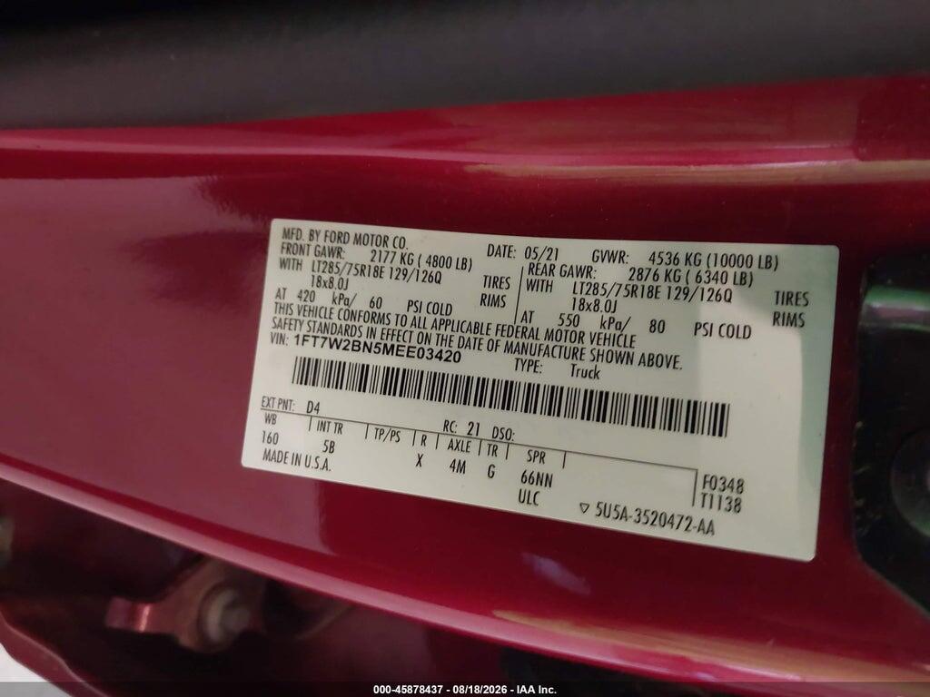 1FT7W2BN5MEE03420 2021 FORD F-250 photo no. 9
