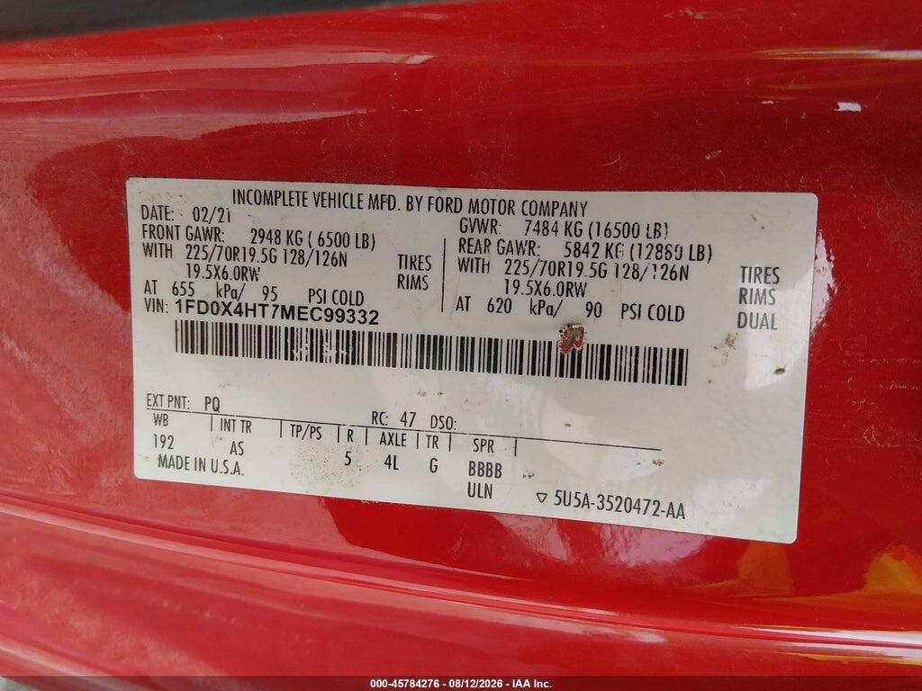 1FD0X4HT7MEC99332 2021 FORD F-450 CHASSIS photo no. 8