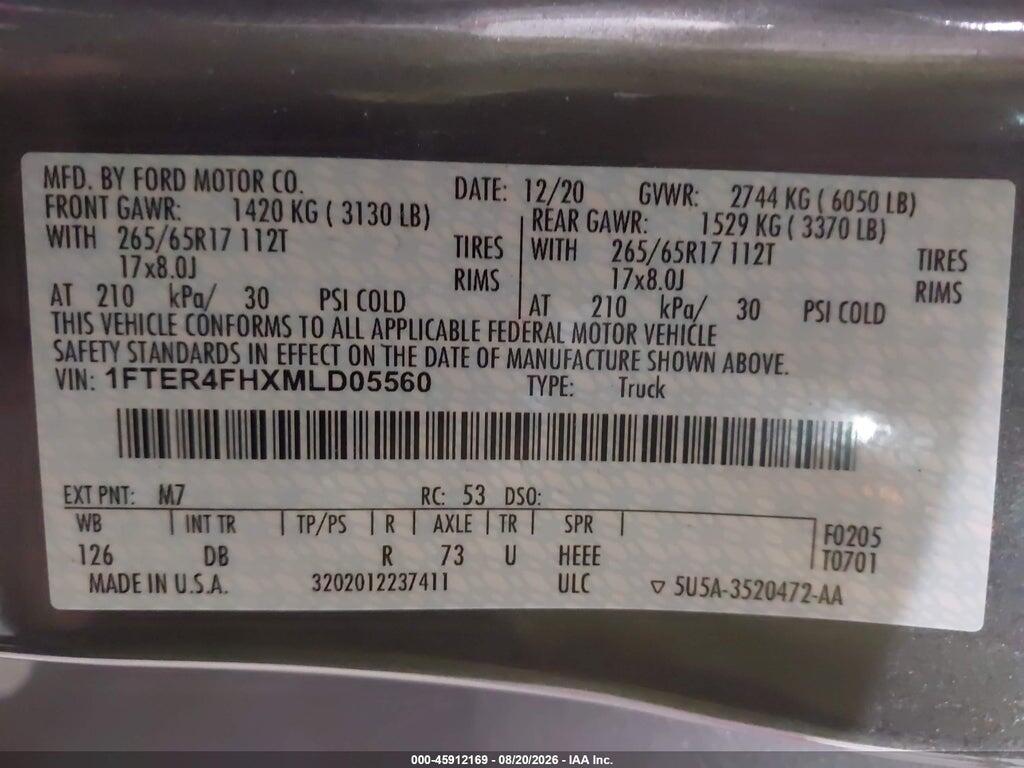 1FTER4FHXMLD05560 2021 FORD RANGER photo no. 9