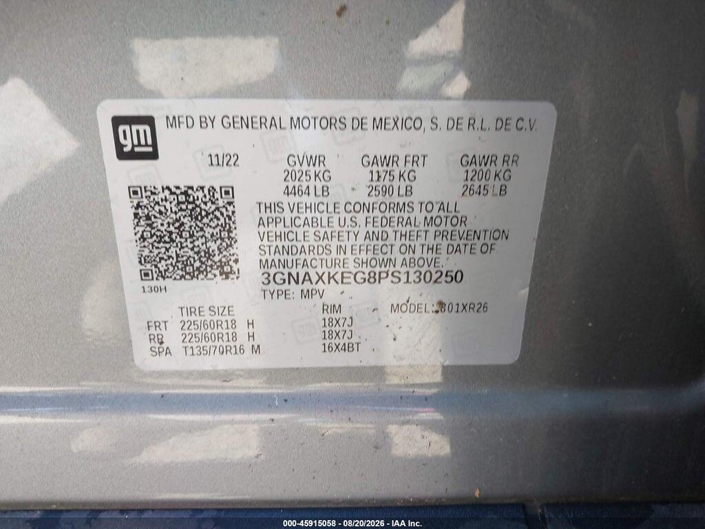 3GNAXKEG8PS130250 2023 CHEVROLET EQUINOX photo no. 9