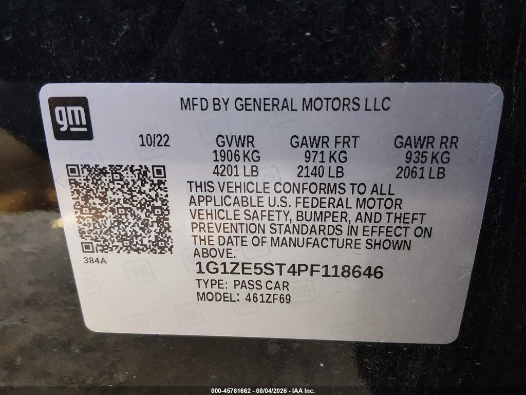 1G1ZE5ST4PF118646 2023 CHEVROLET MALIBU photo no. 9