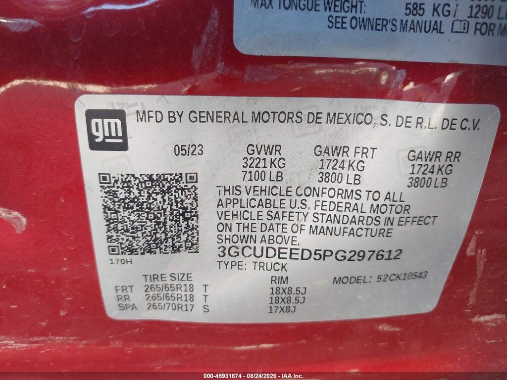 3GCUDEED5PG297612 2023 CHEVROLET SILVERADO 1500 photo no. 9