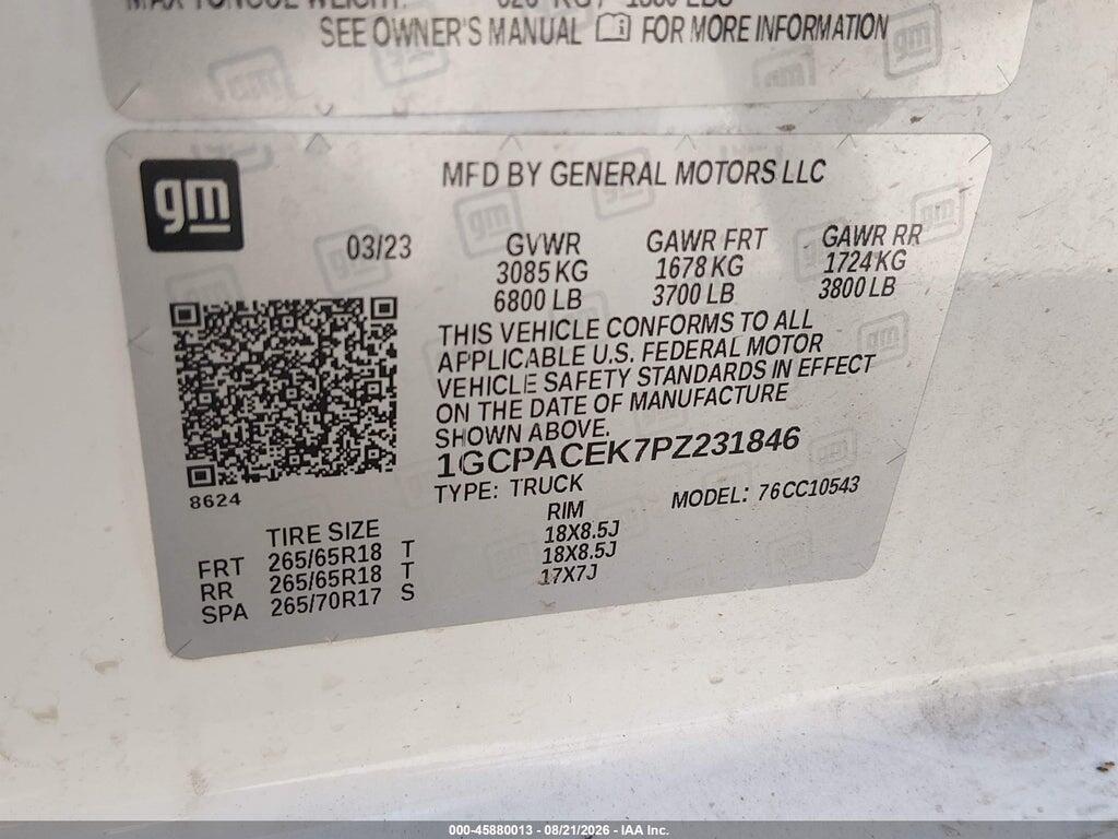 1GCPACEK7PZ231846 2023 CHEVROLET SILVERADO 1500 photo no. 9