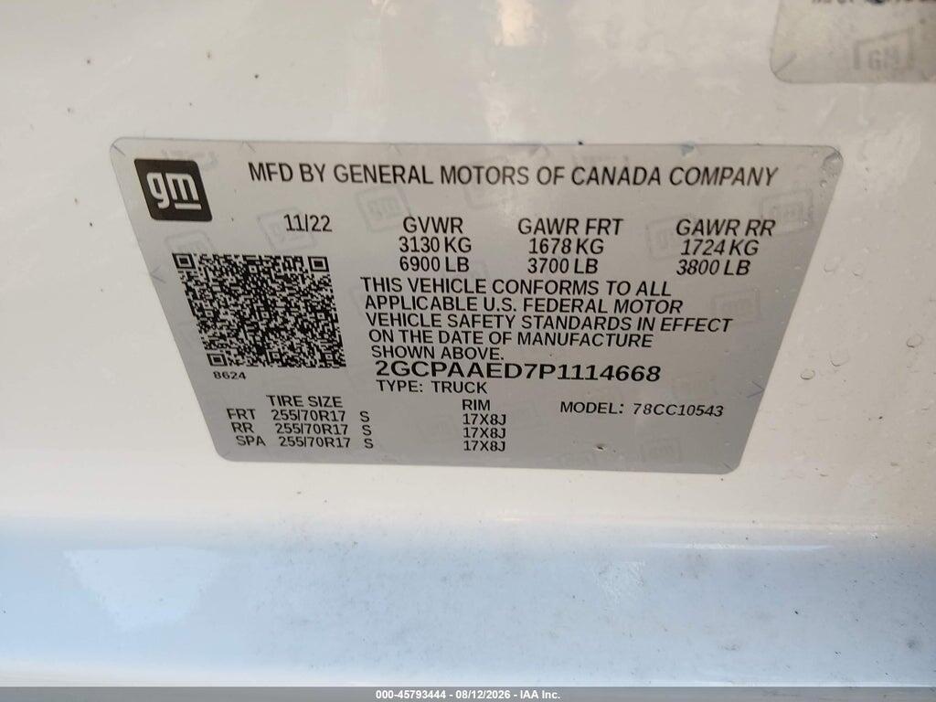 2GCPAAED7P1114668 2023 CHEVROLET SILVERADO 1500 photo no. 9