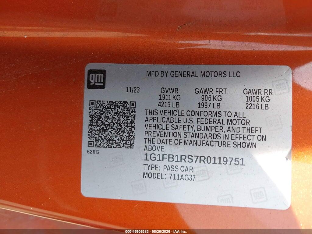 1G1FB1RS7R0119751 2024 CHEVROLET CAMARO photo no. 9