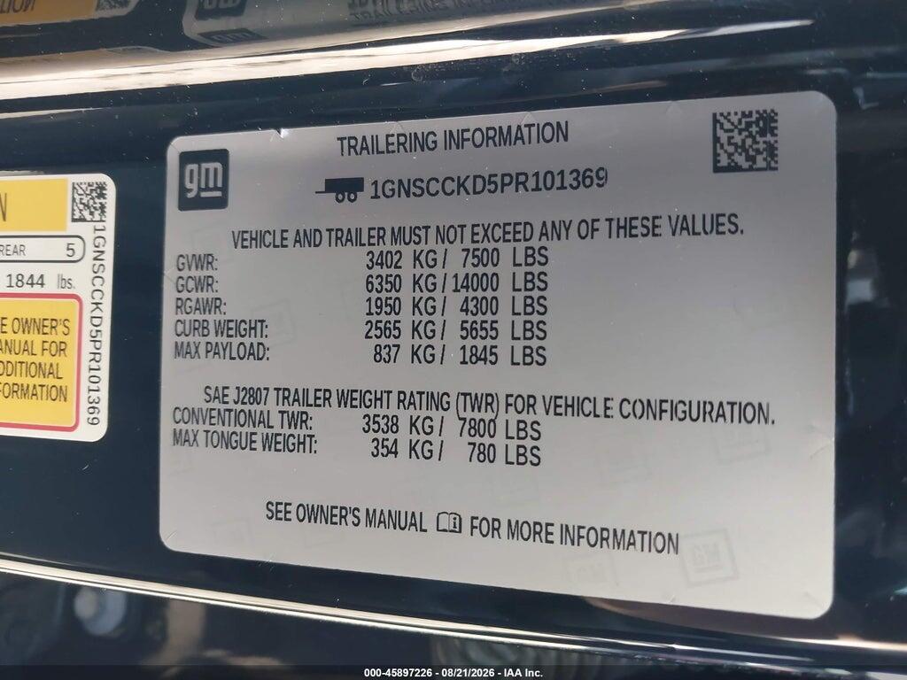 1GNSCCKD5PR101369 2023 CHEVROLET SUBURBAN photo no. 9