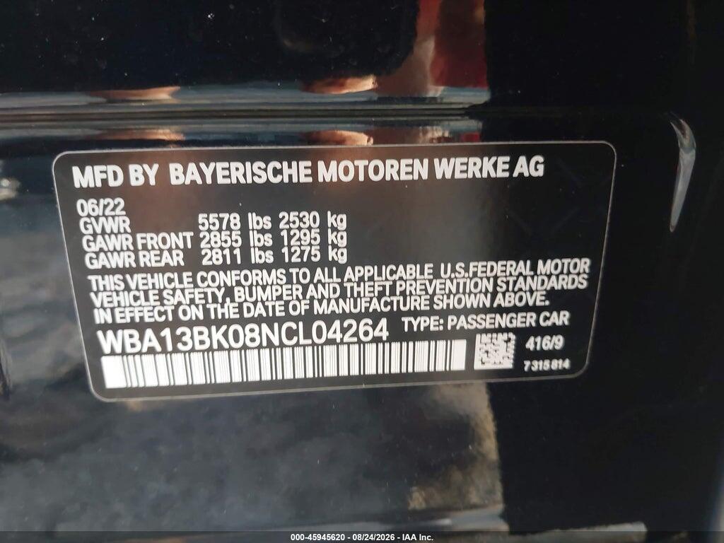 WBA13BK08NCL04264 2022 BMW M550 photo no. 9
