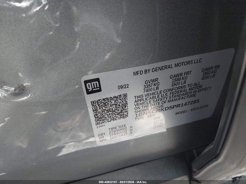 1GNSCRKD5PR147285 2023 CHEVROLET TAHOE photo no. 9