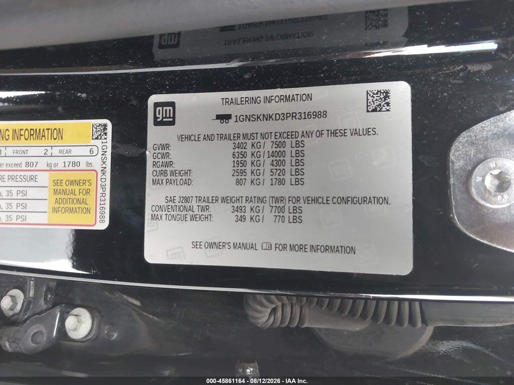 1GNSKNKD3PR316988 2023 CHEVROLET TAHOE photo no. 9