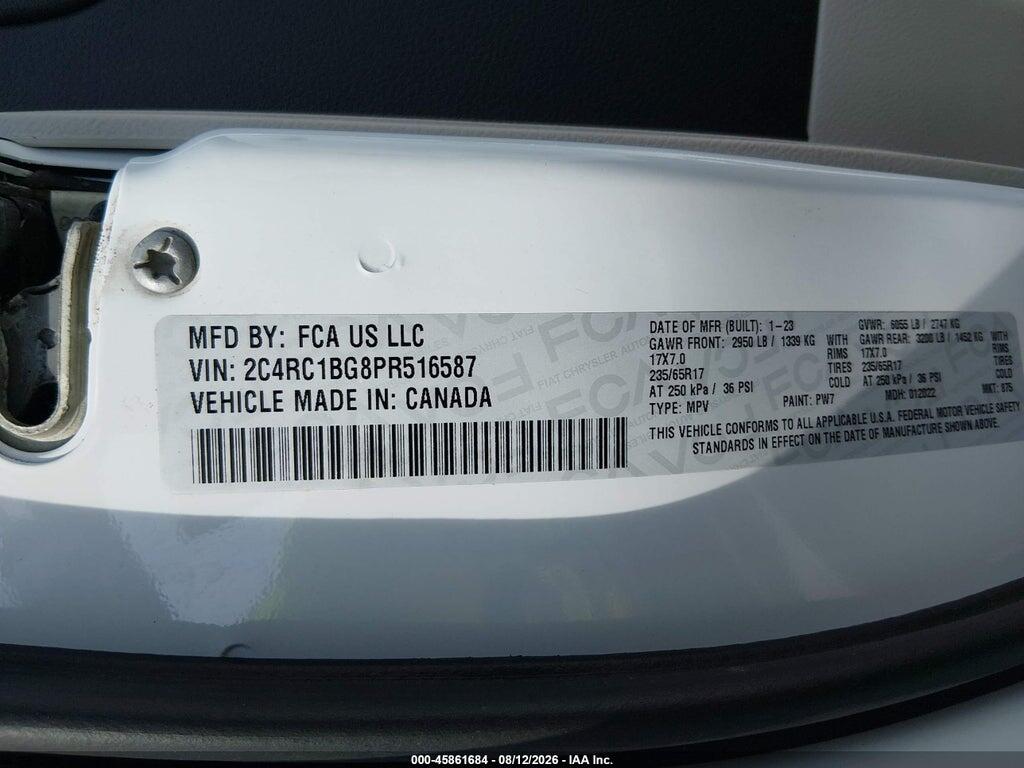 2C4RC1BG8PR516587 2023 CHRYSLER PACIFICA photo no. 9