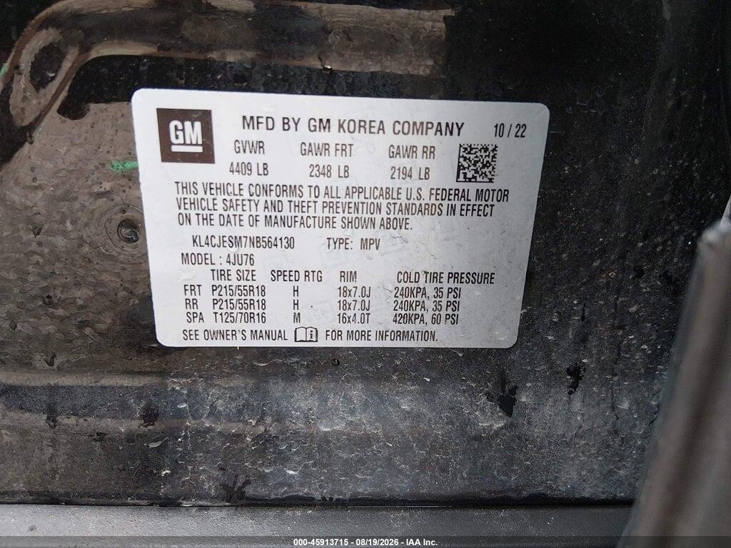 KL4CJESM7NB564130 2022 BUICK ENCORE photo no. 9