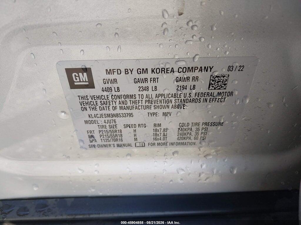 KL4CJESM3NB533795 2022 BUICK ENCORE photo no. 9
