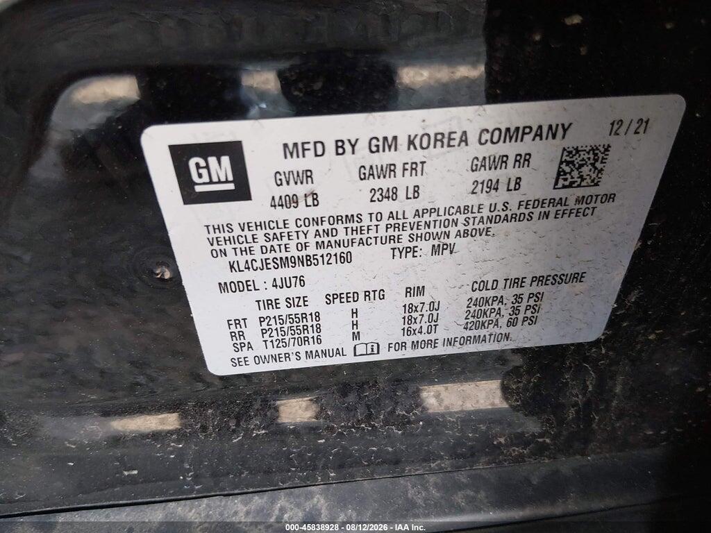 KL4CJESM9NB512160 2022 BUICK ENCORE photo no. 9