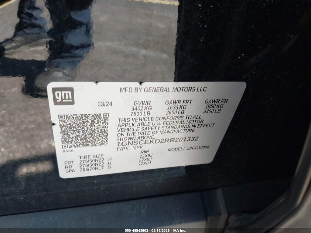 1GNSCEKD2RR201332 2024 CHEVROLET SUBURBAN photo no. 9