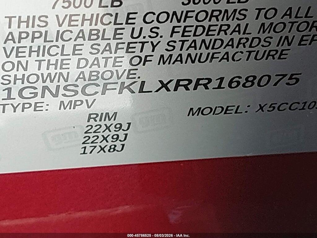 1GNSCFKLXRR168075 2024 CHEVROLET SUBURBAN photo no. 9