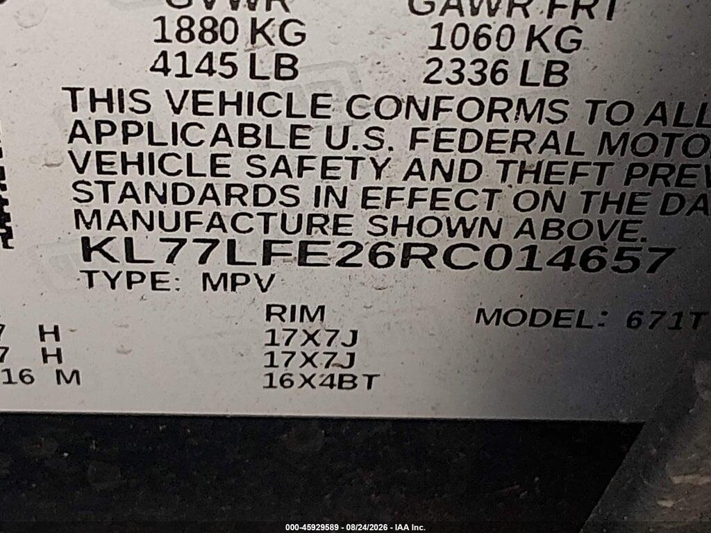 KL77LFE26RC014657 2024 CHEVROLET TRAX photo no. 9