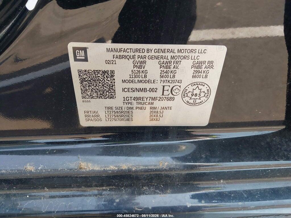 1GT49REY7MF207689 2021 GMC SIERRA 2500HD photo no. 8