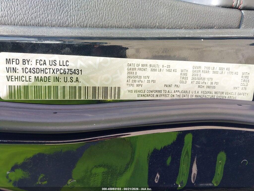 1C4SDHCTXPC675431 2023 DODGE DURANGO photo no. 9