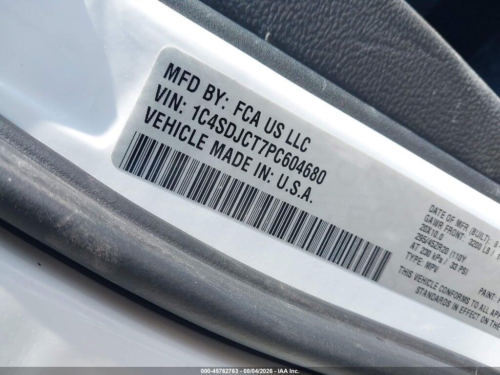 1C4SDJCT7PC604680 2023 DODGE DURANGO photo no. 9