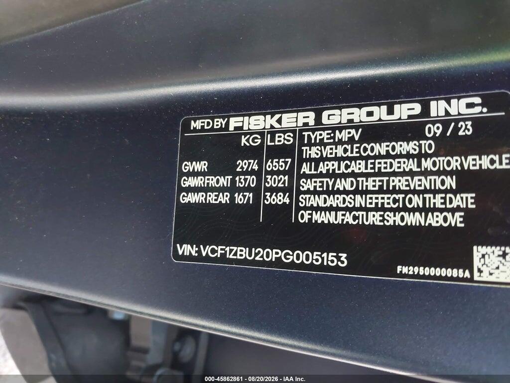 VCF1ZBU20PG005153 2023 FISKER OCEAN photo no. 9