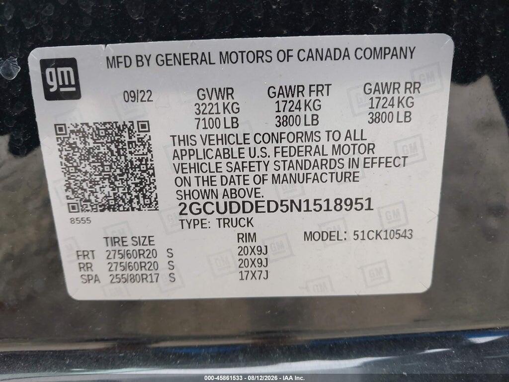 2GCUDDED5N1518951 2022 CHEVROLET SILVERADO 1500 photo no. 9