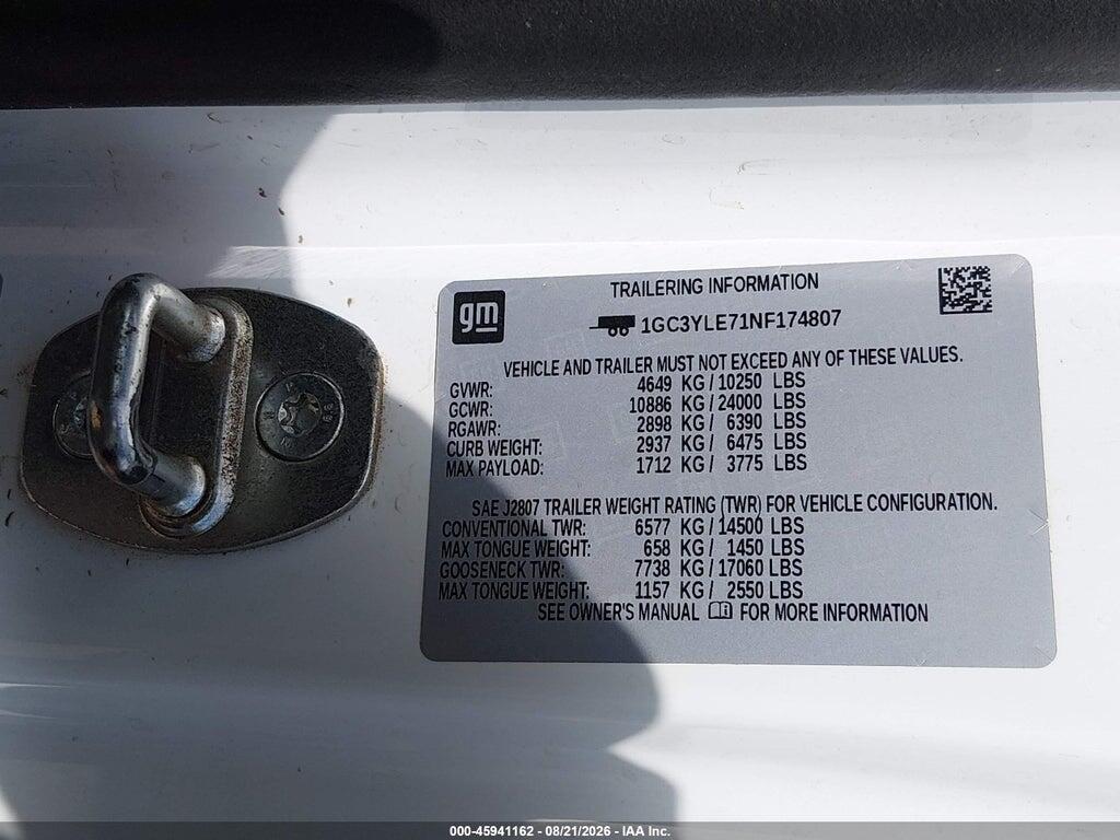 1GC3YLE71NF174807 2022 CHEVROLET SILVERADO 2500HD photo no. 9