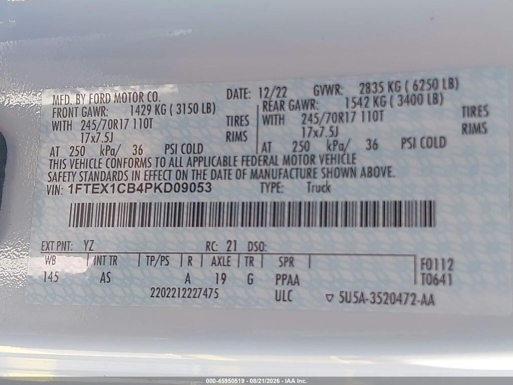 1FTEX1CB4PKD09053 2023 FORD F-150 photo no. 9