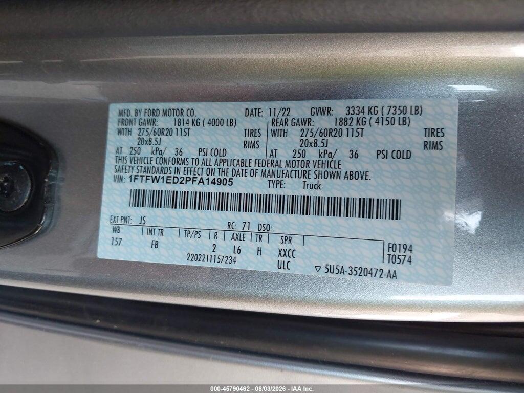 1FTFW1ED2PFA14905 2023 FORD F-150 photo no. 9