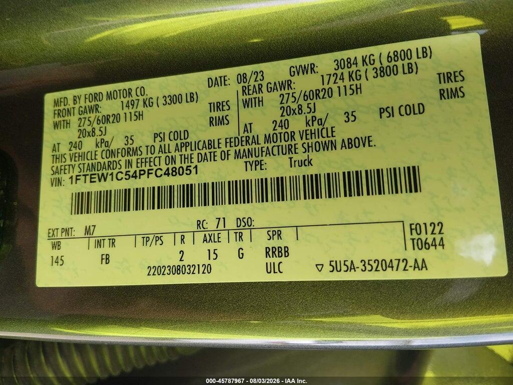 1FTEW1C54PFC48051 2023 FORD F-150 photo no. 9